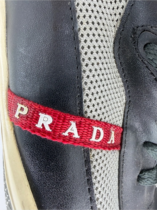 Prada Black Leather and Technical Fabric America\'s Cup Sneakers Men’s Size 44 main image 9